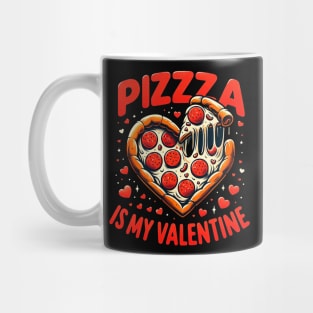 Pizza Is My Valentine Funny Valentines Day Heart Shape 2024 Mug